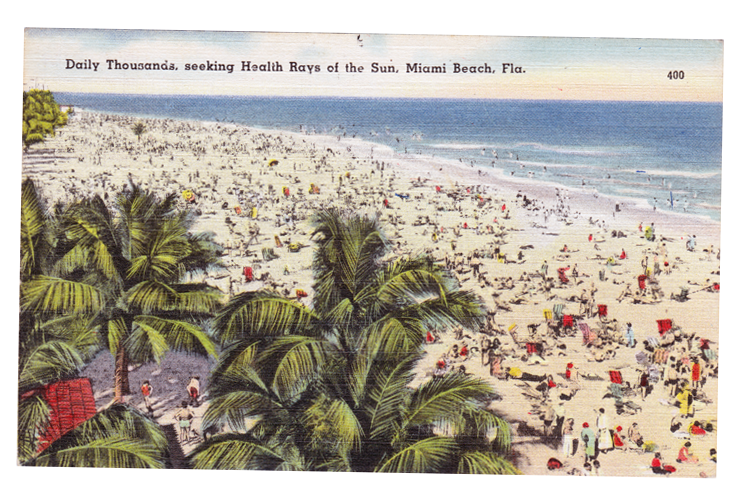 postcard of Miami Beach 1950s